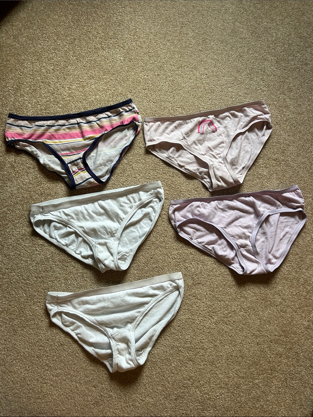 Five pairs of girls underwear all size 12